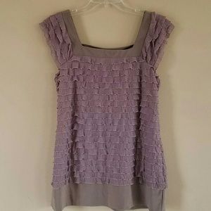 Cato/ tiered ruffle blouse with cap sleeves